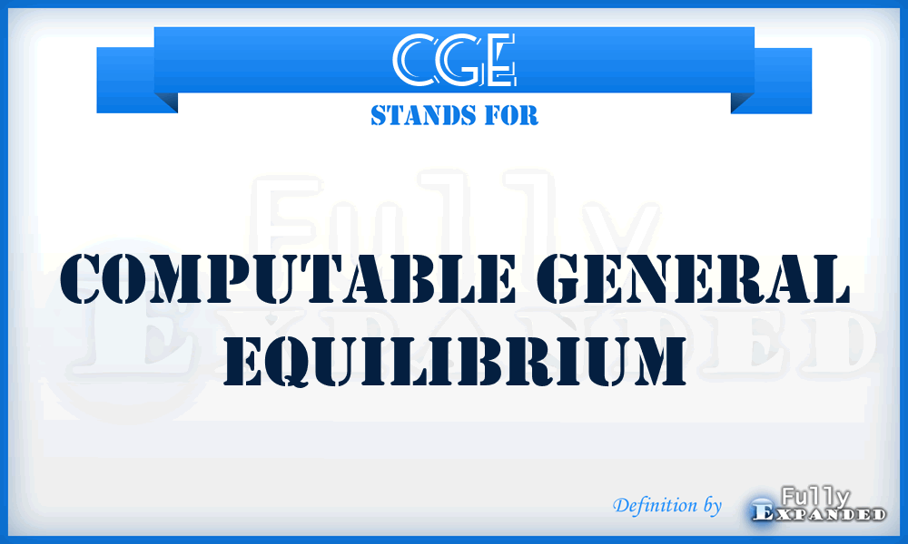 CGE - Computable General Equilibrium