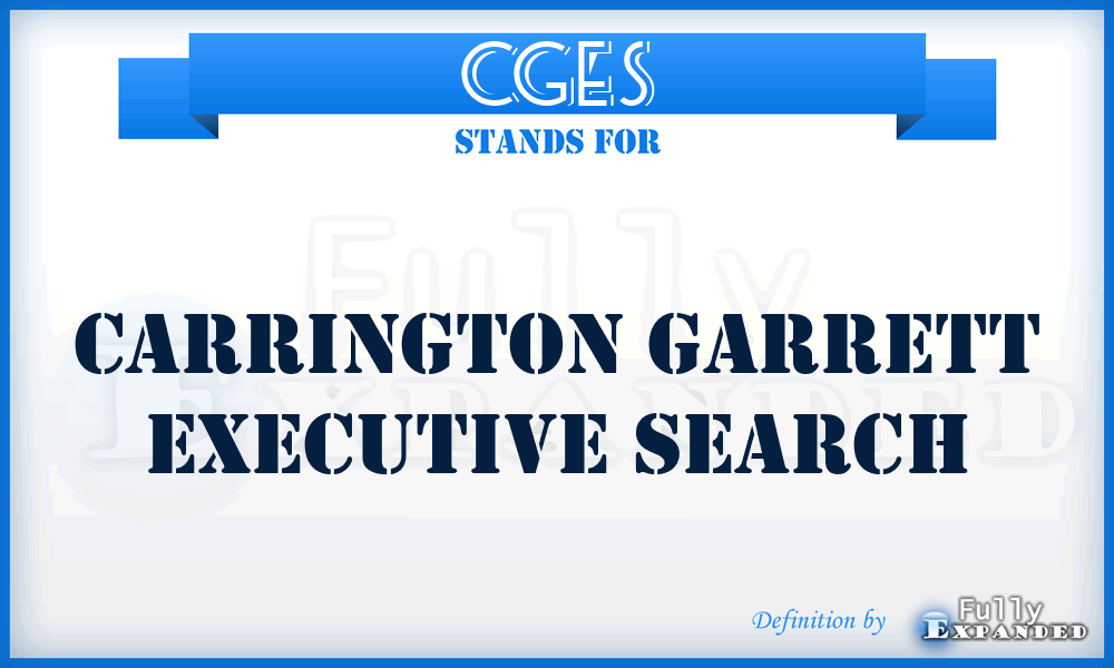 CGES - Carrington Garrett Executive Search