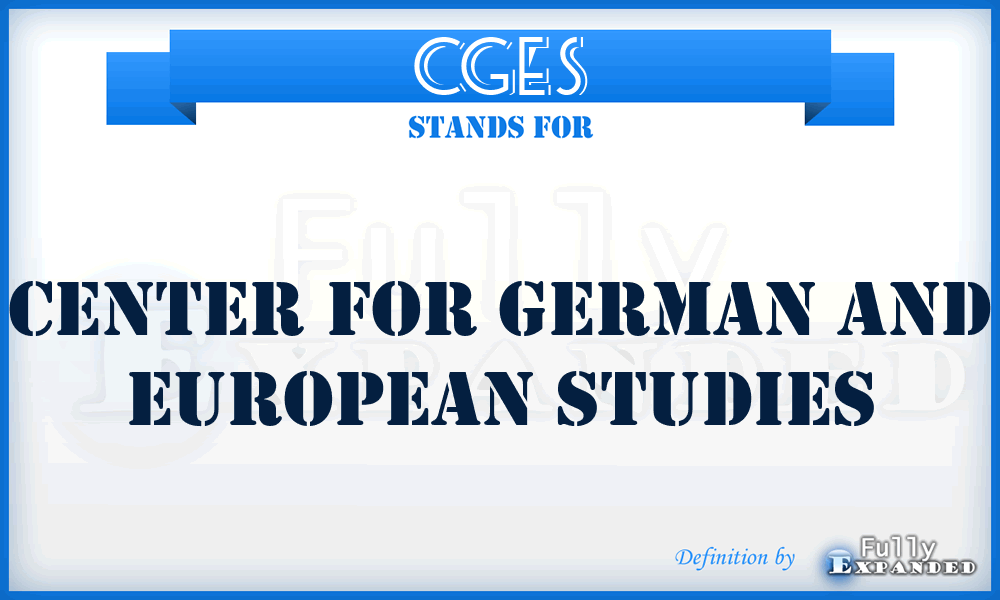 CGES - Center for German and European Studies