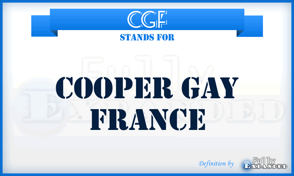 CGF - Cooper Gay France