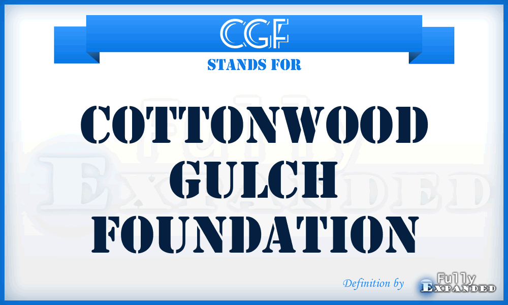 CGF - Cottonwood Gulch Foundation