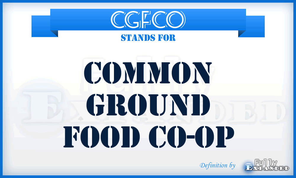 CGFCO - Common Ground Food Co-Op