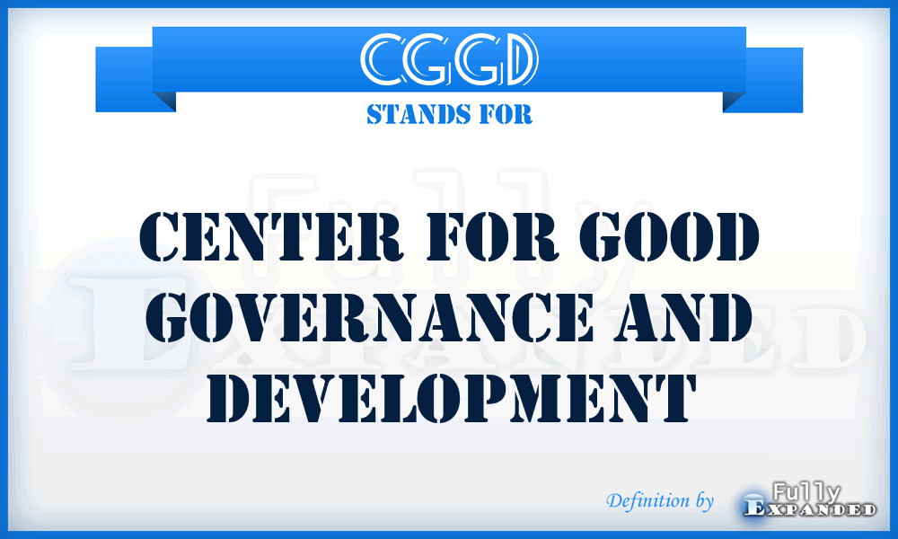CGGD - Center for Good Governance and Development