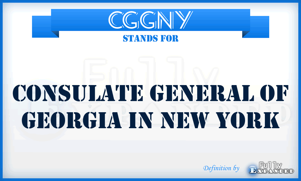 CGGNY - Consulate General of Georgia in New York