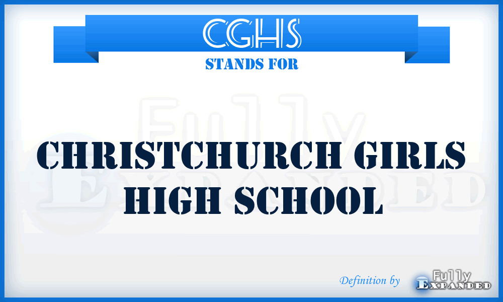 CGHS - Christchurch Girls High School