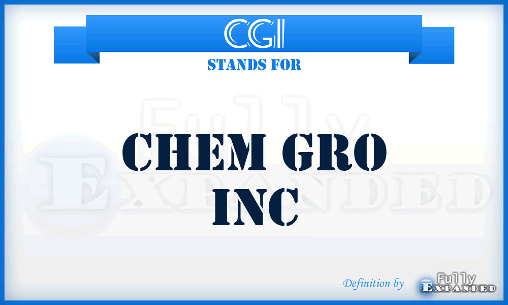 CGI - Chem Gro Inc
