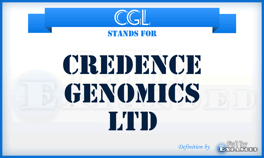 CGL - Credence Genomics Ltd