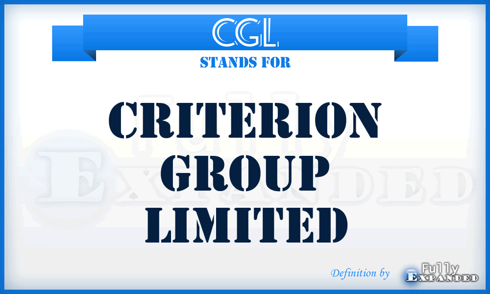 CGL - Criterion Group Limited