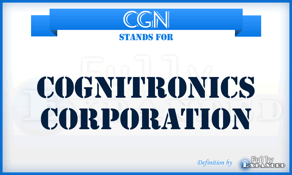 CGN - Cognitronics Corporation
