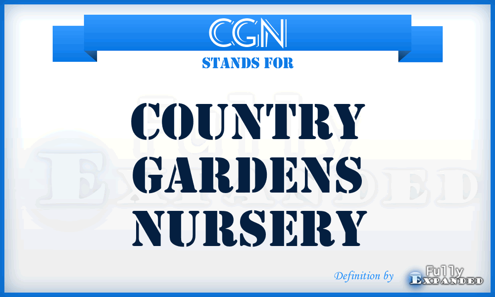 CGN - Country Gardens Nursery