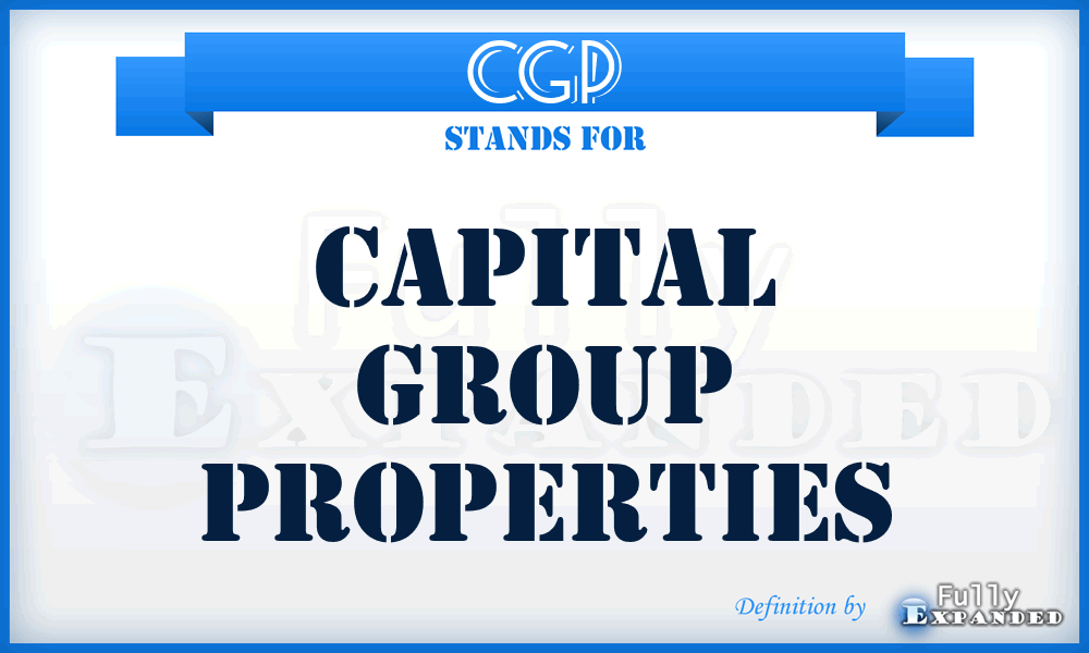 CGP - Capital Group Properties