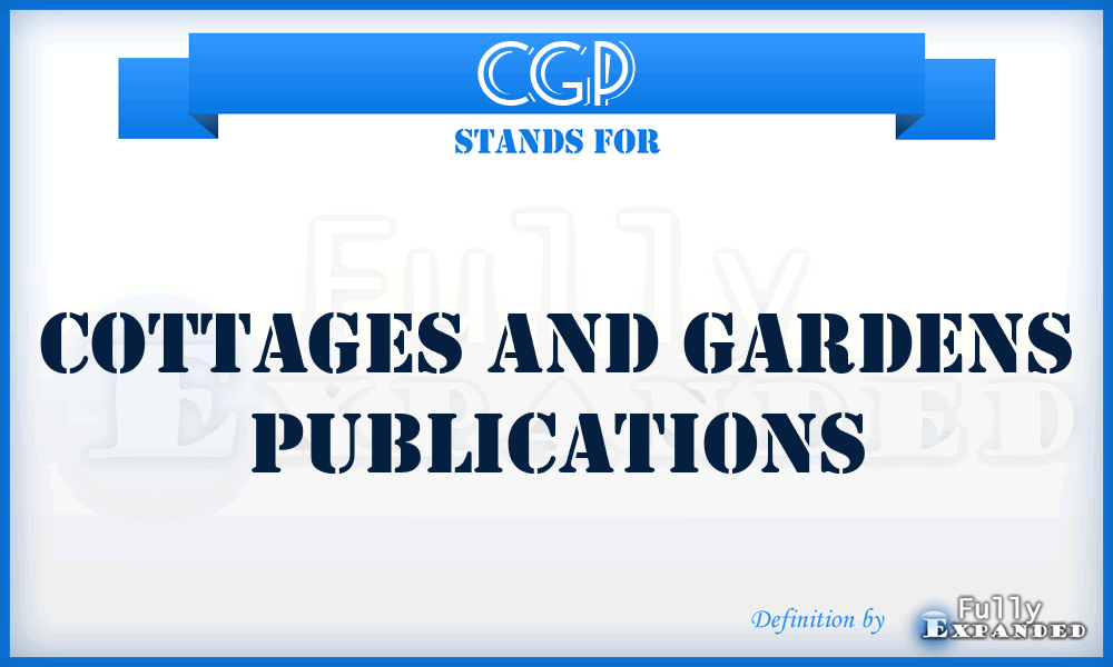 CGP - Cottages and Gardens Publications