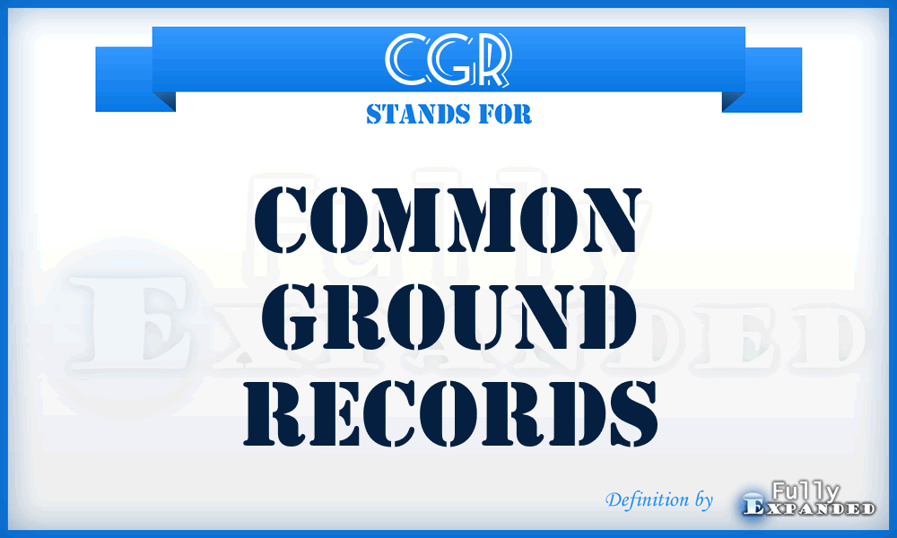 CGR - Common Ground Records