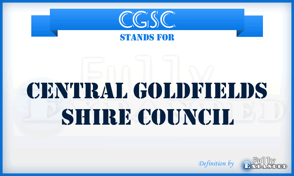 CGSC - Central Goldfields Shire Council