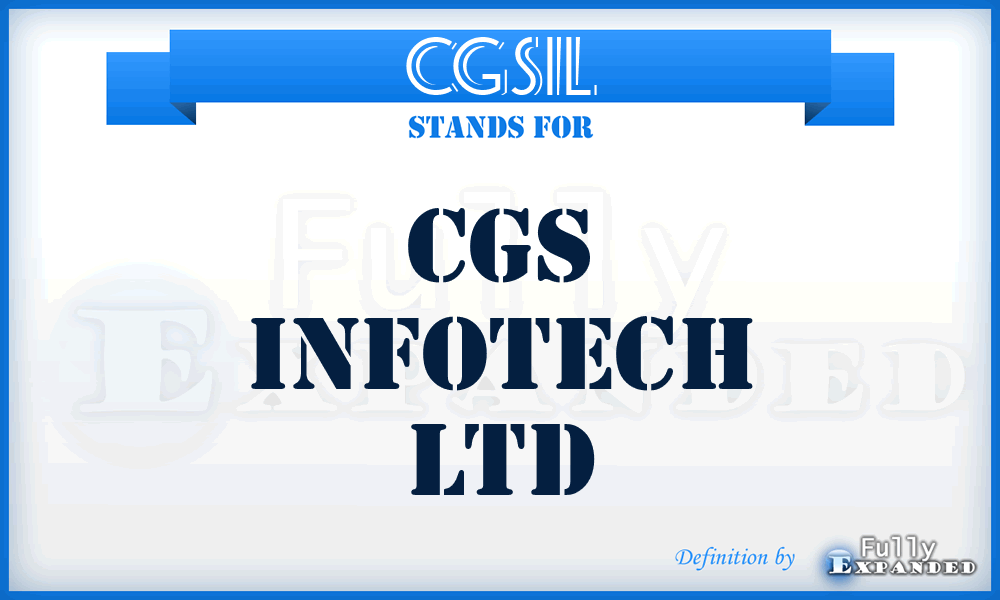 CGSIL - CGS Infotech Ltd