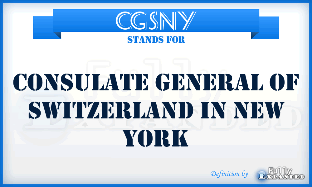 CGSNY - Consulate General of Switzerland in New York