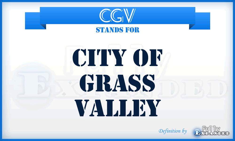 CGV - City of Grass Valley