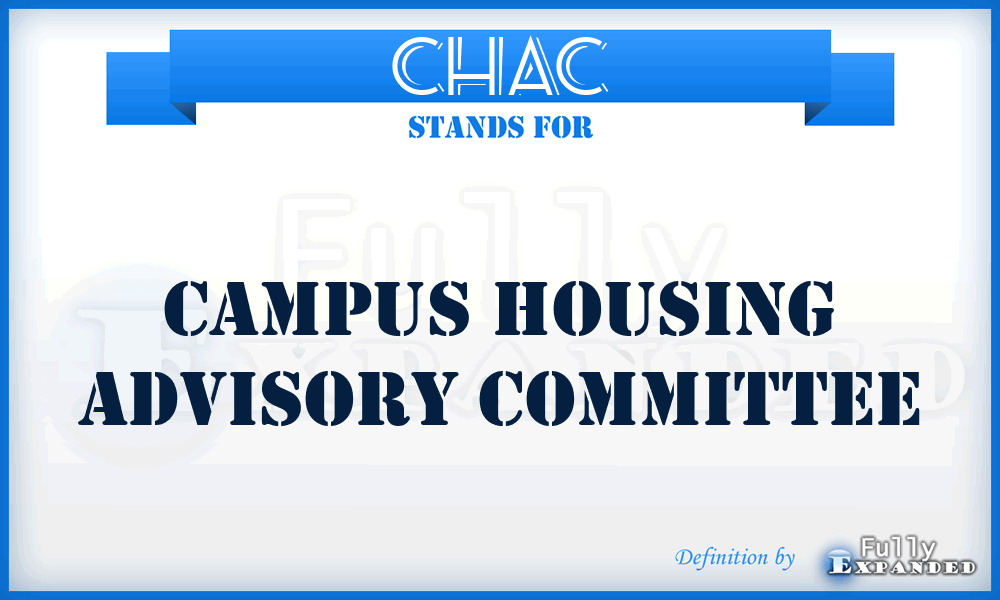 CHAC - Campus Housing Advisory Committee