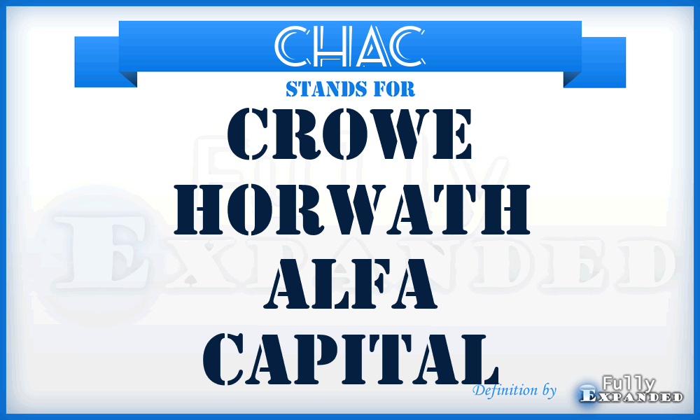 CHAC - Crowe Horwath Alfa Capital