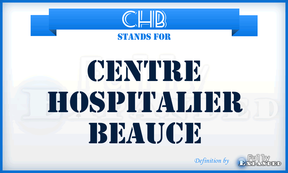 CHB - Centre Hospitalier Beauce