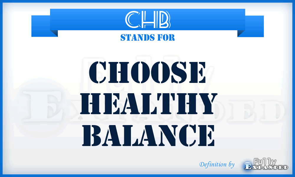 CHB - Choose Healthy Balance
