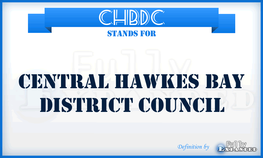 CHBDC - Central Hawkes Bay District Council
