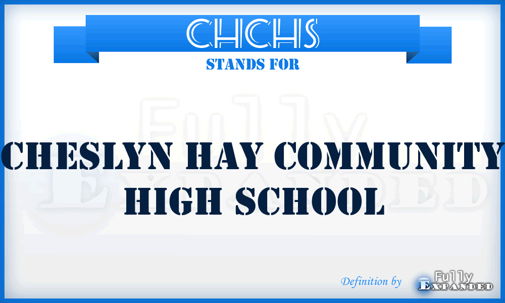 CHCHS - Cheslyn Hay Community High School