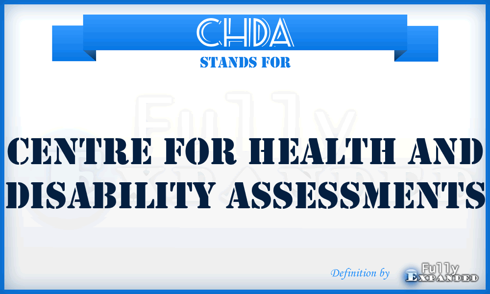 CHDA - Centre for Health and Disability Assessments