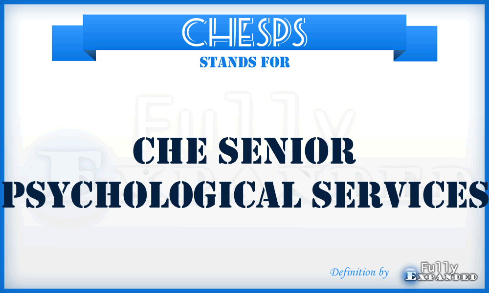 CHESPS - CHE Senior Psychological Services