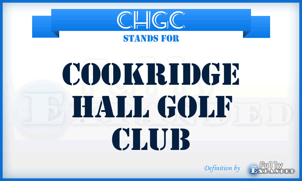 CHGC - Cookridge Hall Golf Club