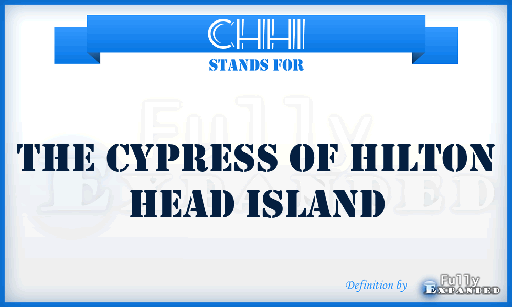 CHHI - The Cypress of Hilton Head Island