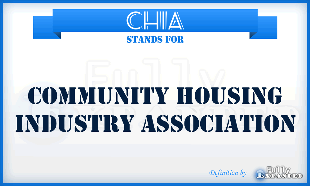 CHIA - Community Housing Industry Association
