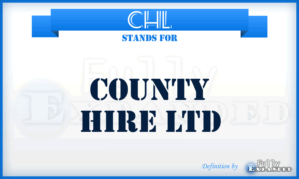 CHL - County Hire Ltd