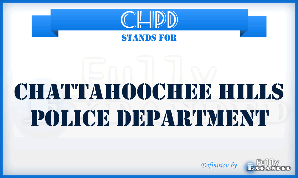 CHPD - Chattahoochee Hills Police Department