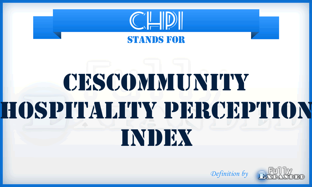 CHPI - Cescommunity Hospitality Perception Index