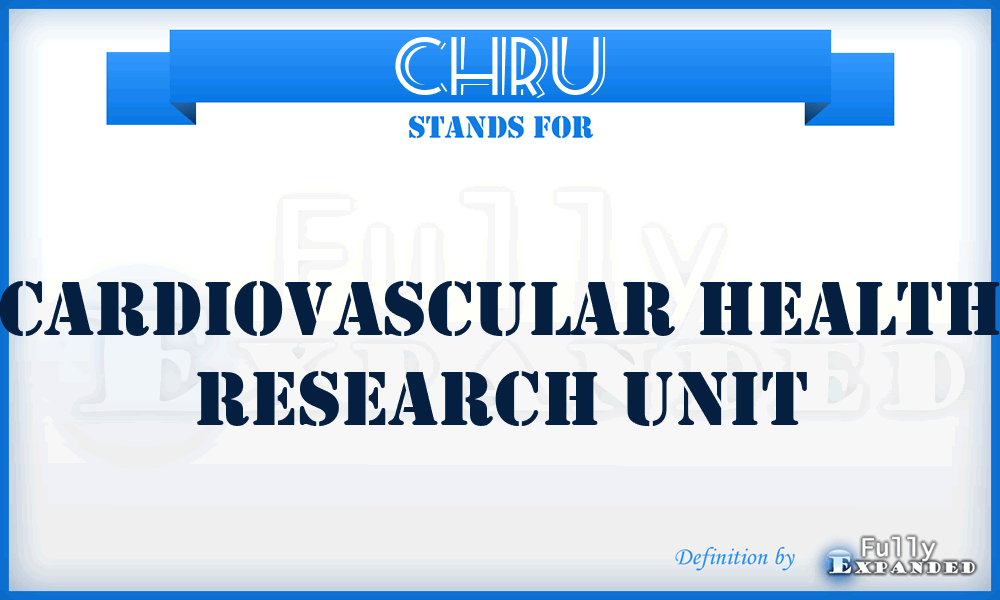 CHRU - Cardiovascular Health Research Unit