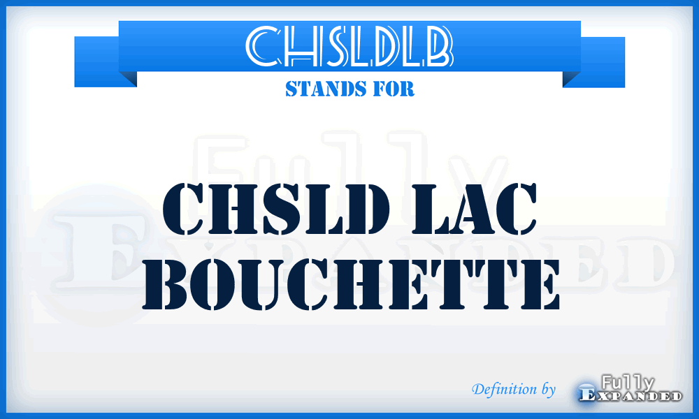 CHSLDLB - CHSLD Lac Bouchette