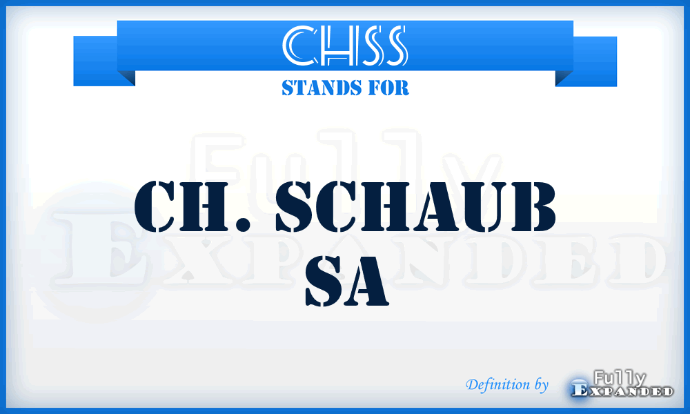 CHSS - CH. Schaub Sa