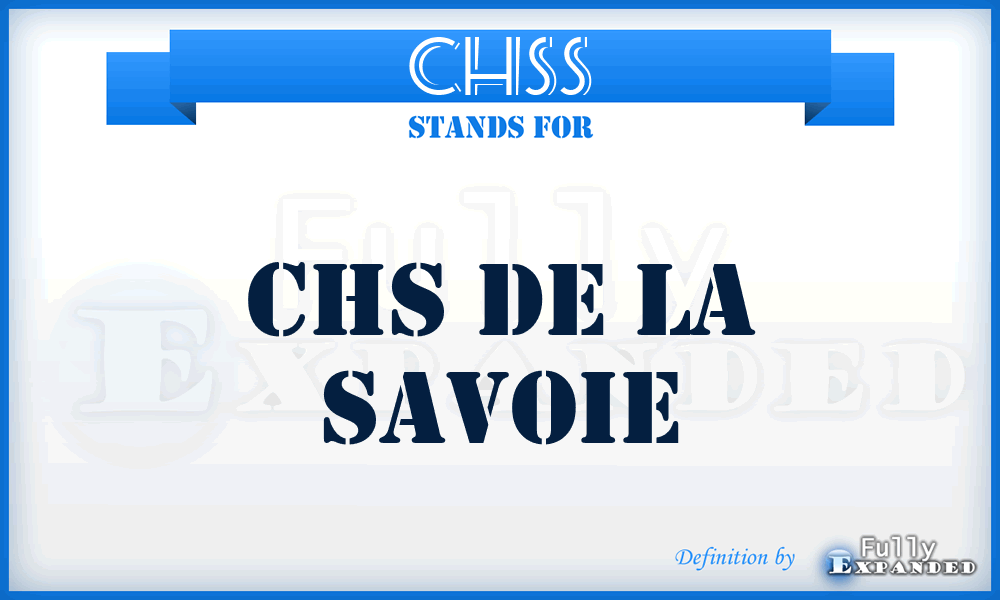 CHSS - CHS de la Savoie