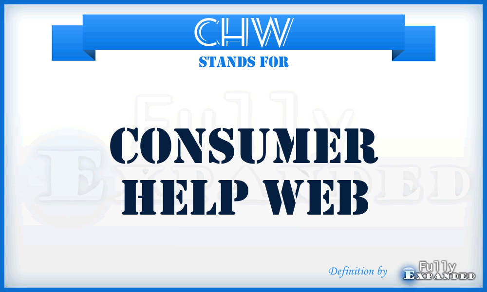 CHW - Consumer Help Web