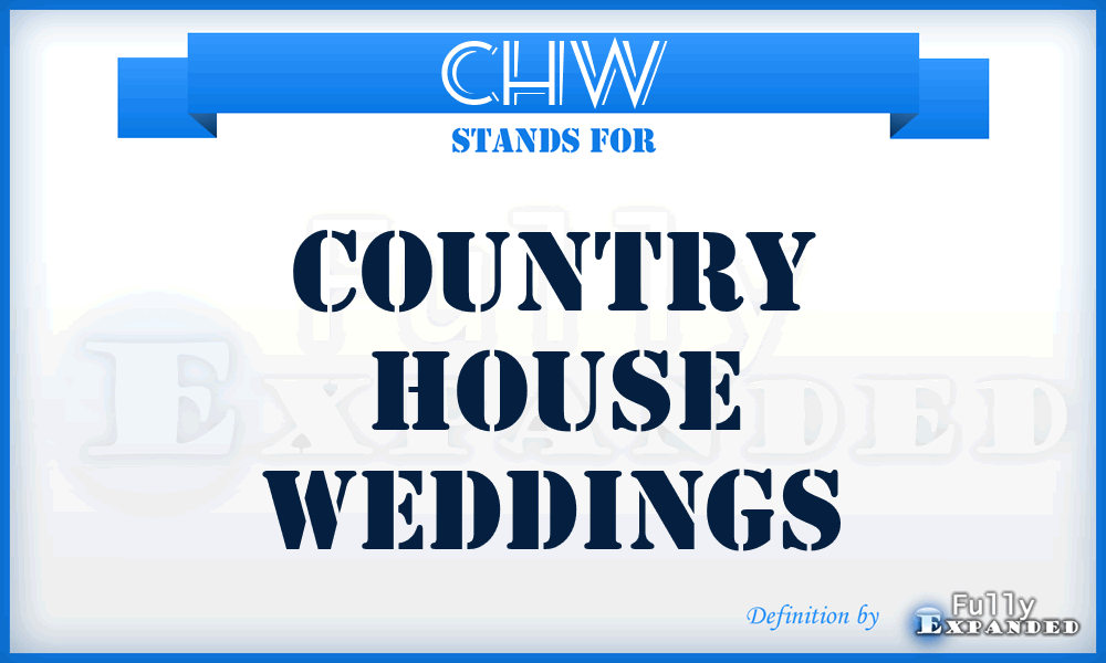 CHW - Country House Weddings