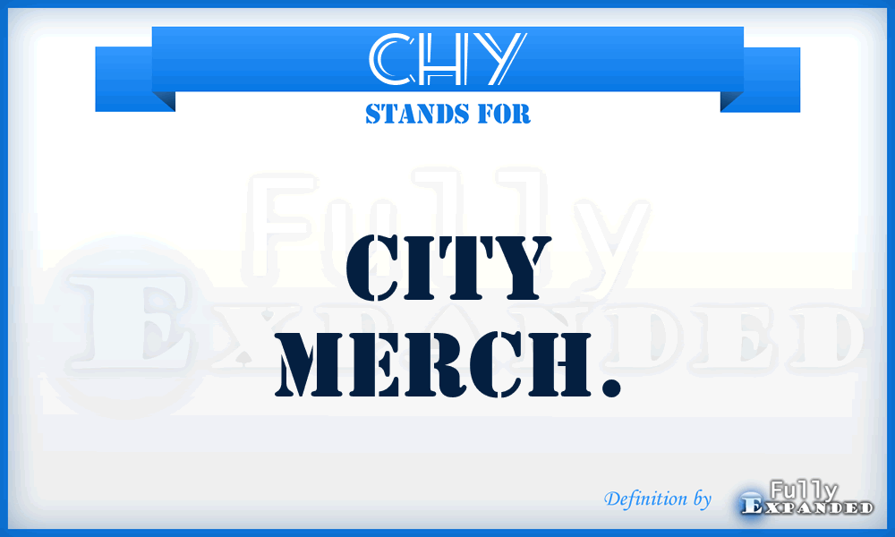 CHY - City Merch.