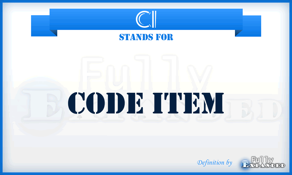 CI - Code Item