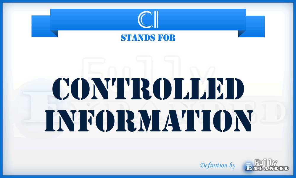 CI - Controlled Information