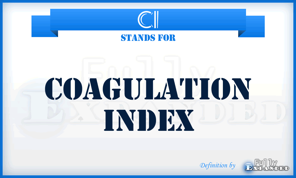 CI - coagulation index