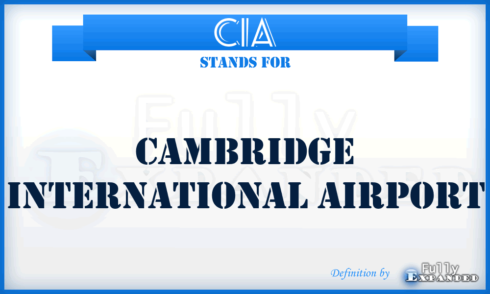 CIA - Cambridge International Airport