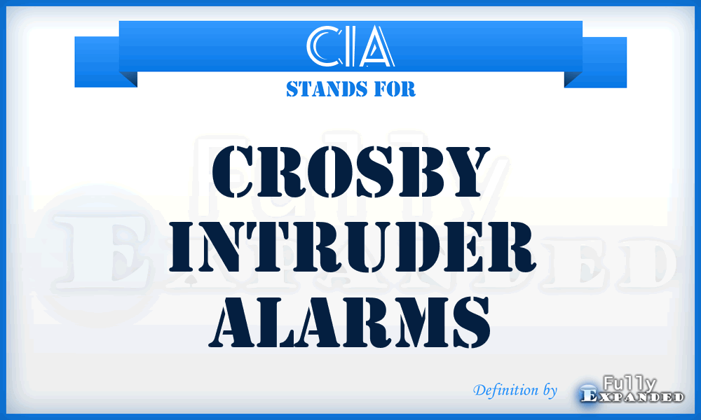 CIA - Crosby Intruder Alarms