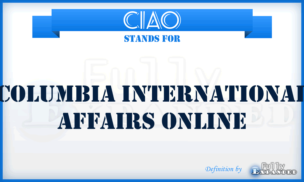 CIAO - Columbia International Affairs Online