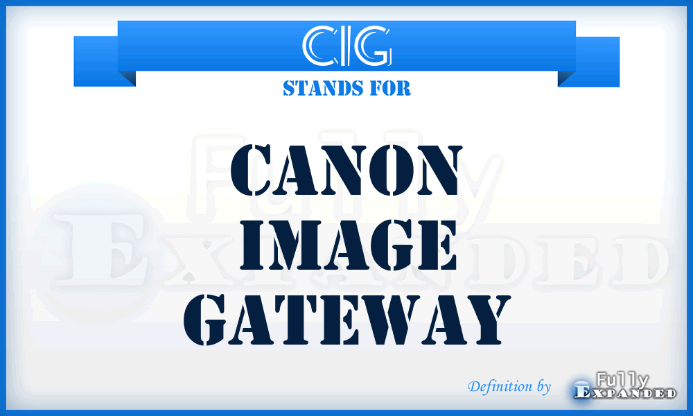 CIG - CANON iMAGE GATEWAY