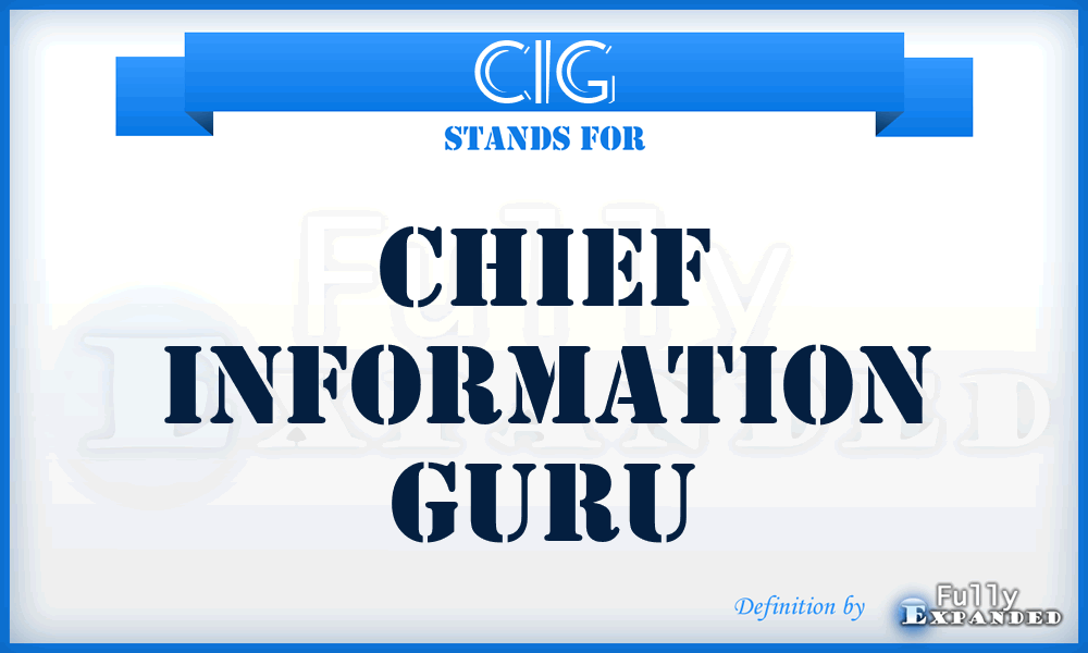 CIG - Chief Information Guru
